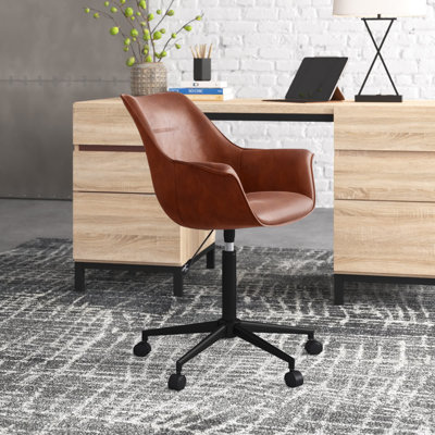 Wade Logan® Banski Faux Leather Office Chair with Metal Base Wade Logan® Banski Faux Leather Office Chair with Metal Base